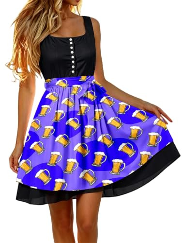 Elegant kjol för oktoberfestligheter med linning, dragkedja, rosettdetaljer på förklädet
