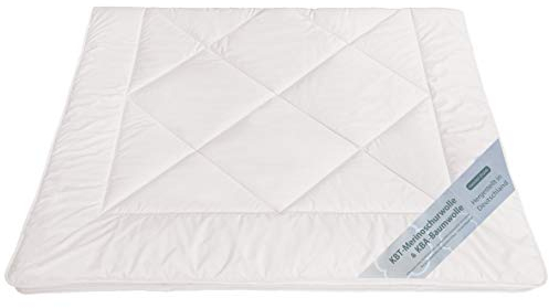 franknatur - Bettdecke Ganzjahr Schurwolle kbT Baumwolle KBA Bio 135x200 Natalia