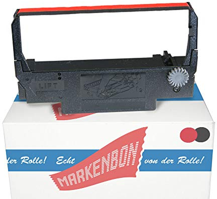 Farbbandkassette passend für Olivetti ECR 300 [schwarz/rot] markenbon ERC38BR Gruppe 655 (1 Karton mit 5 Stück)