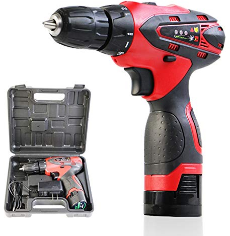 Taladro InaláMbrico, Potente Juego De Taladro EléCtrico Recargable 16.8V Doble Velocidad 18 + 1 Ajuste De Torque Led Luz De Trabajo 23N.M Plastic box-16.8V Dual Speed 1 Power 1 Charge