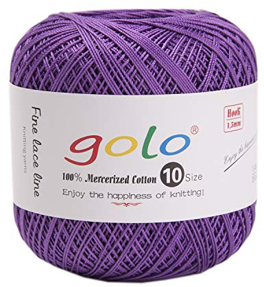 golo Strickgarn Häkelgarn 20 für handgestricktes Häkelgarn Gewinde häkeln (Violett)