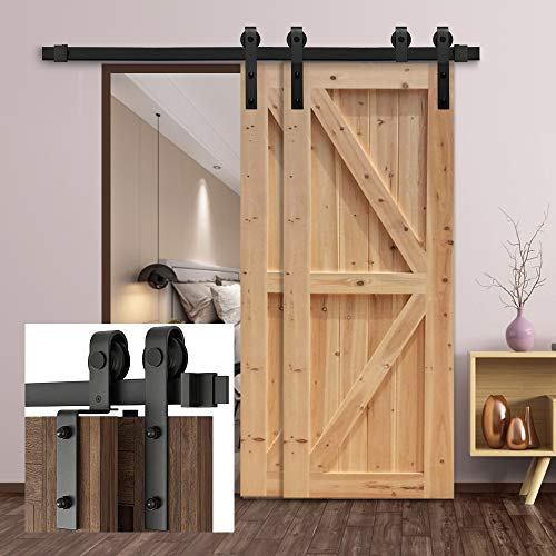 6.6FT/200cm Schiebetürbeschlag Barn Door Hardware Kit Laufschienen für Schiebetür Hängeschiene Schiebetürsystem
