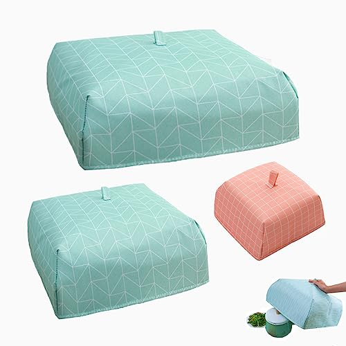 yeemeen 3er Set Fliegenhaube Insulated Food Cover Abdeckhaube für Essen, Faltbare Kuchenabdeckung Fliegenschirm Lebensmittel Abdeckung Aluminium Folie vor Insekten Schützen(S Größe zufällige Farbe)