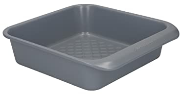 MasterClass Smart Ceramic Square Baking Tin with PTFE, PFOA and BPA Free Non Stick, Robust 1mm Thick Carbon Steel, 23cm (9 Inch) Stackable Cake Pan / Roasting Tray