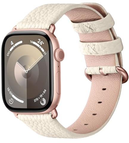 Fullmosa kompatibel mit Apple Watch Armband Ultra3/Ultra2 49mm 46mm 45mm 44mm 40mm 41mm 42mm 38mm, Lederarmband Ersatzband für Damen Herren, Leder Armbänder für iWatch 11/10/9/8/7/6/SE/5/4/3/2/1