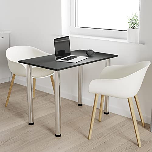 mikon 80x40 | Esszimmertisch - Esstisch - Tisch mit Chrombeinen - Küchentisch - Bürotisch | ANTHRAZIT