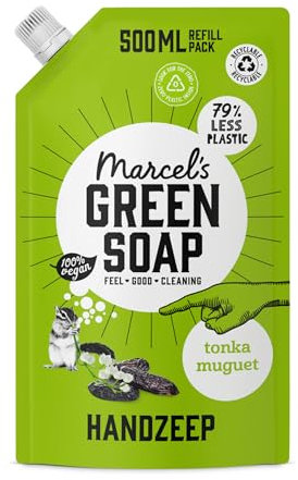 Marcel's Green Soap - Recharge de savon pour les mains Tonka & Muguet - Végétalien - 500 ML