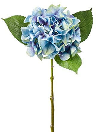 artplants.de Fleur en Tissu Hortensia AMARILDO, Bleu, 45cm - Hortensia Artificiel