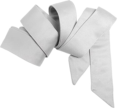 Maya Deluxe Women's Womens Ladies Satin Sash Waist Tie Ribbon Bow Accessory for Bridesmaids Bridal Wedding Prom Evening Occasion Belt, Soft Grey, S-M