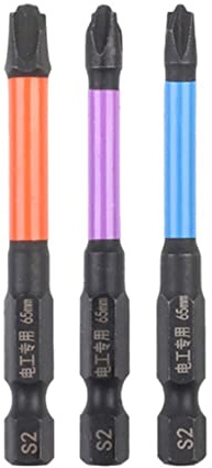 Donkivvy Embouts de tournevis cruciformes magnétiques 65 mm pour électricien PH1 PH2 PH3