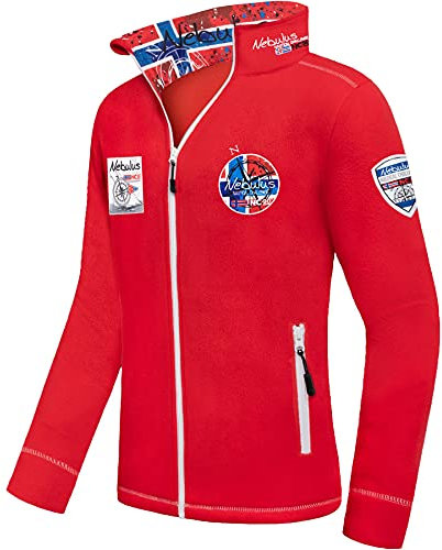 Nebulus Herren Fleecejacke Henson, warme Fleece Jacke, mit langem Full-Zip Reißverschluss, rot - S