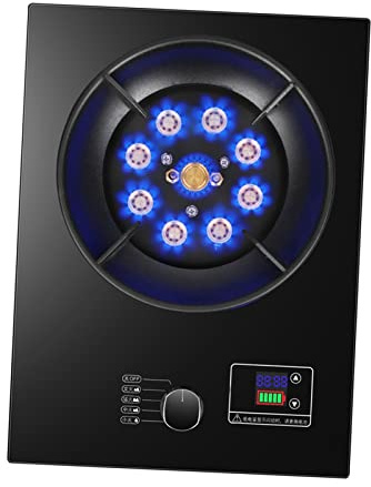 Cuisinière À Gaz, Brûleur De Table De Cuisson En Verre Trempé De 5,2 KW, Installation De Bureau Et Encastrée Adaptée À La Cuisine Et Au Camping Cuisinière À Gaz Avec Minuterie (Color : Black, Size :