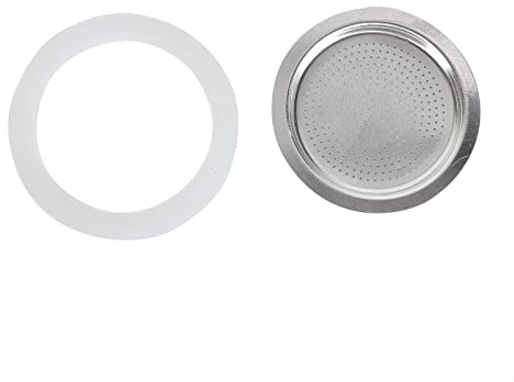 HEIBTENY Dichtungsringe für Espressokocher,Ersatz Dichtung Dichtung,Dichtungsring Kaffeebecher,Siebeinsatz und Dichtungsringe für Kaffeekannen(2 Tassen Außendurchmesser 55mm)
