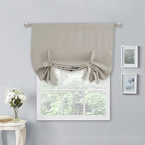 NICETOWN Tenda oscurante per bagno, tenda da bagno con palloncini romani, tenda per finestra piccola, trattamento per caffetterie/cucina (1 pannello, 101,6 x 137,2 cm (larghezza x lunghezza), colore