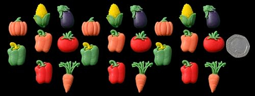 20 x Edible 3D Mixed Vegetables icing toppers, cake cupcakes decorations T100