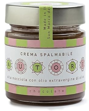 Crema Spalmabile alla Nocciola con Olio Exravergine di Oliva • Prodotto Artigianale • Alta Qualità • Senza Glutine • Made in Italy • 240 Grammi