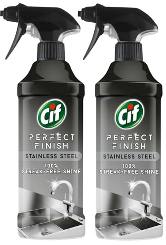 Cif Stainless Steel specialist Spray Scientifically designed to remove stubborn dirt for 100% streak-free shine on the stainless steel surfaces, Multi Buy 2 Pack