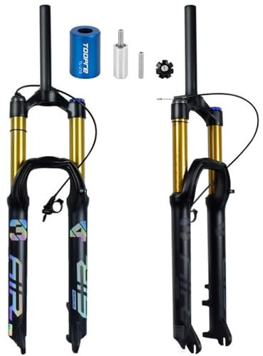27.5 29 Zoll Mountain Front Gabel Fahrrad Federgabel Aluminiumlegierung Mountainbike Luftfedergabel Gerades Rohr 28.6mm Verfahrweg 160mm QR 9*100MM Schnellspanner ( Color : Gold remote , Size : 29inch