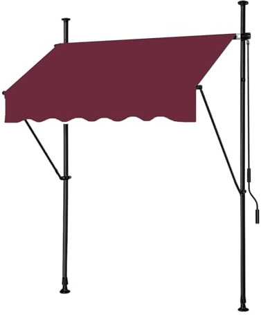 Store Banne manuel Auvent de terrasse Pergola jardin exterieur,Auvent de Terrasse en Aluminium Manivelle Tissu Résistant aux UV et Eau pour Fenêtre Terrasse Balcon ( Color : Rosso , Size : 200x120cm )