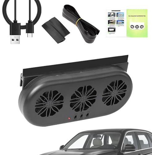 Car Fans, Car Exhaust Fan With Solar Power Supply, Car Exhaust Fan Window Air Circulation Fan For Trucks,RVs, Sedans, SUVs