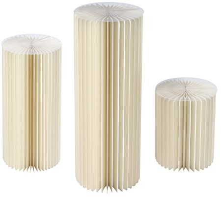 3 Pezzi di Cartone per Matrimonio, Colonna di Fiori Bianca, Vasi Cilindrici, Supporto per Fiori a Forma di Cilindro, per Giardino, Fidanzamento, Compleanno