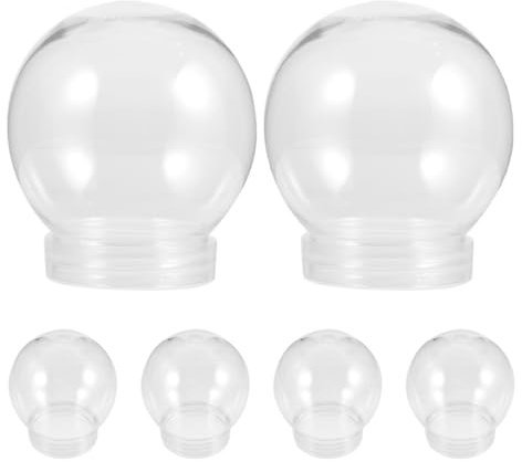 ABOOFAN Weihnachts-DIY-Schneekugel-Set 6 Stück 300 Ml Transparente mit Schraubverschluss Halloween Leere Kunststoff-Schneekugel Transparent Befüllbare Kugel