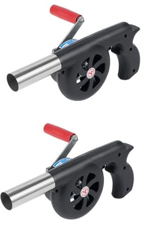 Milisten Lot De 2 Ventilateurs De Camping À Manivelle pour Barbecue Souffleur Dincendie Portable pour Gril Facile À Utiliser