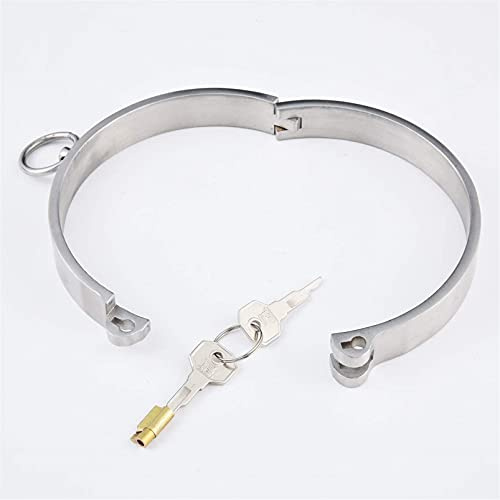 304 Edelstahl Halsreif Halsfessel O-Ring Abschließbare Lock Neck Kragen Slave Bdsm Bondage Zurückhaltung Halsbänder Erotische SM Spiele Sex Spielzeug Für Frau männer(Male Ø135mm)