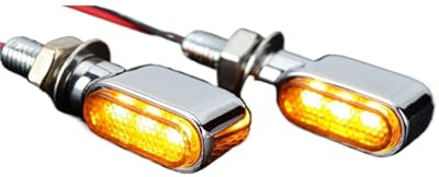 Intermitentes Moto homologados para Accesorios de Motocicletas para Cafe para Racer 2X Cromo para Mini Intermitentes de Motocicleta Intermitentes Moto(Chrome)