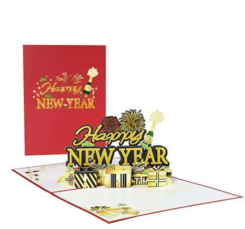 -Popup-Karte „Frohes Neues Jahr“, -Popup-Neujahrskarten, Neujahrskarte Mit Umschlag, Grußkarte Mit Atemberaubenden Feuerwerksbildern, Grußkarte „Frohes Neues Jahr“ Für Kinder, Mädchen, Sie Und Ihn