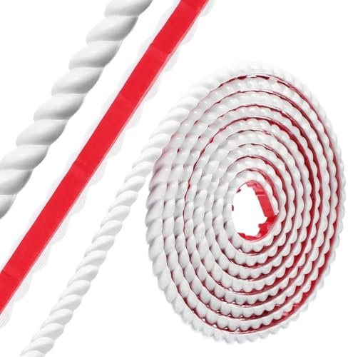 HFGDRH Stuckleisten Selbstklebend Decke,Wand Selbstkleben Dekorative weiche Linien aus PVC, Flexible Bodenverkleidung, Leiste for Decken, Wandecken, Tapeten, Sockelleistendichtung