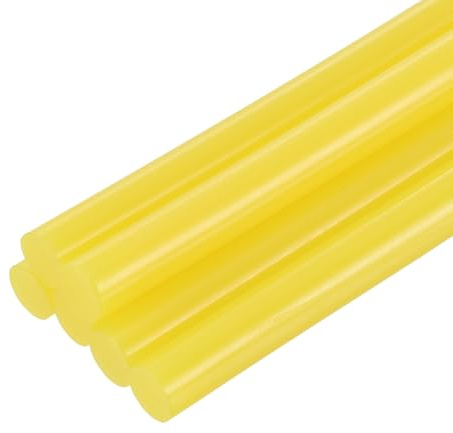 QUARKZMAN 6 Pièces Bâtons de Colle Chaude pour Pistolet, 7mm x 200mm Recharge Universelle pour Pistolet à Colle pour Bricolage, Artisanat, Réparations, Loisirs Créatifs, Décoration, Jaune