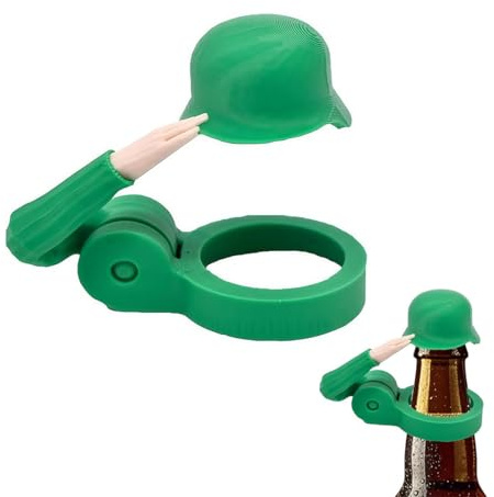Soldat Salute Bier Bierflaschen Helm Flaschenverschluss, Wiederverwendbar Soldier Salute Beer Bottle Helmet, Staubdichte Lustiger Dekorative Kappen,Flaschendeckel für Aktive Soldaten-Liebhaber