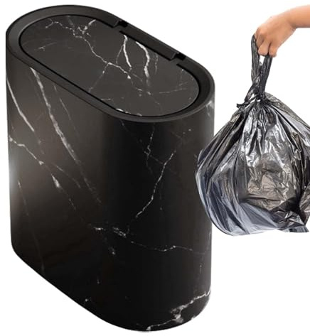 Genérico Papelera Pequeña Para Baño - Cubo De Basura Decorativo Con Tapa,Cubo De Residuos Cubierto Para Hogar Dormitorio Aseo Lavandería