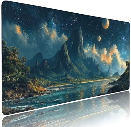Tappetino Mouse Gaming xxl Accessori Scrivania Ufficio Blu Cielo stellato Grande Tappetino Mouse e Tastiera Sottomano da Scrivania 1200x600x3mm Base Antiscivolo, per PC Gamer Laptop Studio Casa d-861