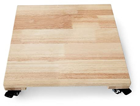 Plateau pour Pot de Fleurs, Plateau en Bois avec roulettes universelles, Support Mobile à roulettes, Plateau carré à roulettes, 40 x 40 cm