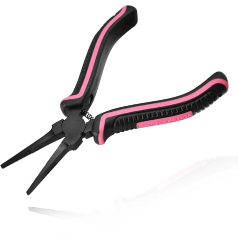 LEONTOOL Pinze a becchi piatti sottili da 13 cm con ganascia seghettata, pinze a becco piatto sottile per la creazione di gioielli, artigianato, riparazione di schede PCB, piegatura di avvolgimenti e