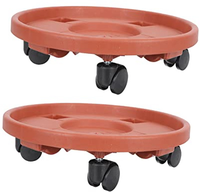 Milisten 2piezas Palet Ruedas para Macetas Bandeja Móvil De Material Robusto para Jardinería Incluye Color Ladrillo Rojo para Interiores y Exteriores
