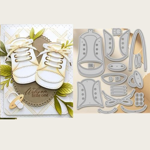 Sredwtk Babyschuhe Stanzschablonen Baby Cutting Dies Geburtstag Papierbasteln Schablonen für Scrapbooking, Fotoalbum, Karte, Papier Dekoration, Geschenk