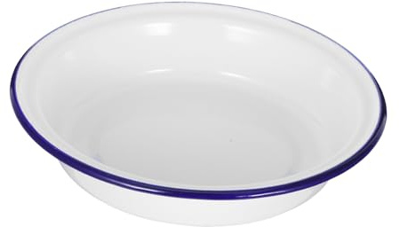 Cabilock Assiettes Émail Blanc Vintage Plateaux De Service Ronds Peu Profonds Pour Servir Fruits Et Desserts Et Facile à Nettoyer