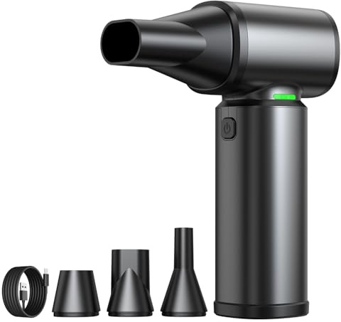 Compressed Air Duster-330000RPM Super Power Electric Air Duster with 300g Wind,10000mAH Rechargeable Long-Life Air Blower,Cordless Adjustable Speed Blower for Computer,Outdoors,Pet and Car Cleaning