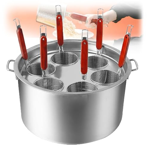 Stainless Steel Pasta Pot Pasta, Asparagus Pot Cooker Litre Stockpot, Asparagus Pot with Three Insert Strainer Baskets, Cooking Tool for 6 Holes