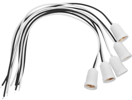 Angoily Douille de Lampe E12 et Design Élégant avec Cordon Blanc en Plastique Conductivité Électrique Stable 5pcs pour Projets DIY et Chambres