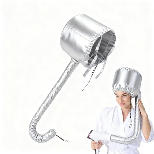 YUVKIN Trockenhauben für Haare, Diffusor Cap für Locken, Bonnet Hood für Haartrockner, beheizter Helm für die tiefe Haarpflege, Zum Trocknen, Frisieren, Locken (Silber)