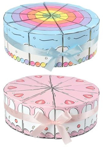 SHINEOFI 2 Juegos Caja Ciega De Fiesta De Cumpleaños Lindas Cajas Triangulares Contenedores De Dulces Para Rebanadas De Pastel En Forma De Triángulo De Papel