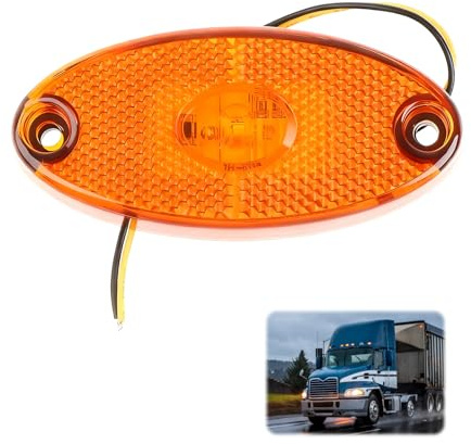 EuSupNova Feu de Position Latéral à LED 12V Jaune, Feu de Position Latérale Universel LED 12V pour Camping-Cars, Camions et Remorques, Imperméable et Durable, Accessoire Sécurité Camion Facile à Ins