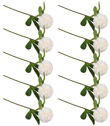 EPIGEIST Crisantemos Artificiales Blancos Mantenimiento 12 Piezas de Plástico Acabado Realista para Decoración de Flores de Otoño Hogar