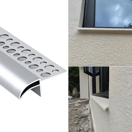 Dailify Perfil Antigoteo para El Borde del Alféizar de la Ventana, Canalones de Aluminio Recortables para Aleros de Tejado, Barra Desviadora de Agua de Lluvia(10m (33ft))