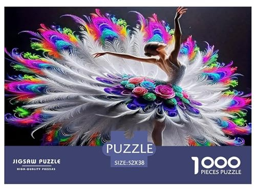 Puzzle « Beauté et Robe » pour Adultes, 1000 pièces - Jeu éducatif et Stimulant, thème « Danseuse aux Plumes néon », décoration Murale pour Les soirées Jeux en Famille, 52 x 38 cm / 1000 pièces