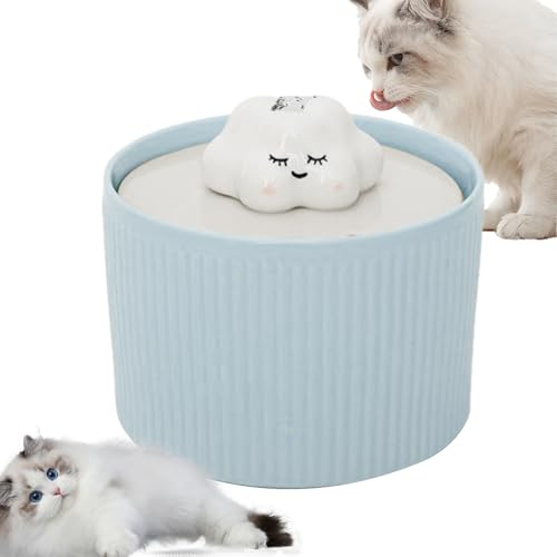 Fontane Automatiche Per L'acqua Degli Animali Domestici - Fontanes Ceramica Per Cani Gatti, Dispenser Per Bere Silenzioso Da 1,2 Litri | Cani Di Piccola Taglia Gatti Idratazioni Fontane Flussi Conti